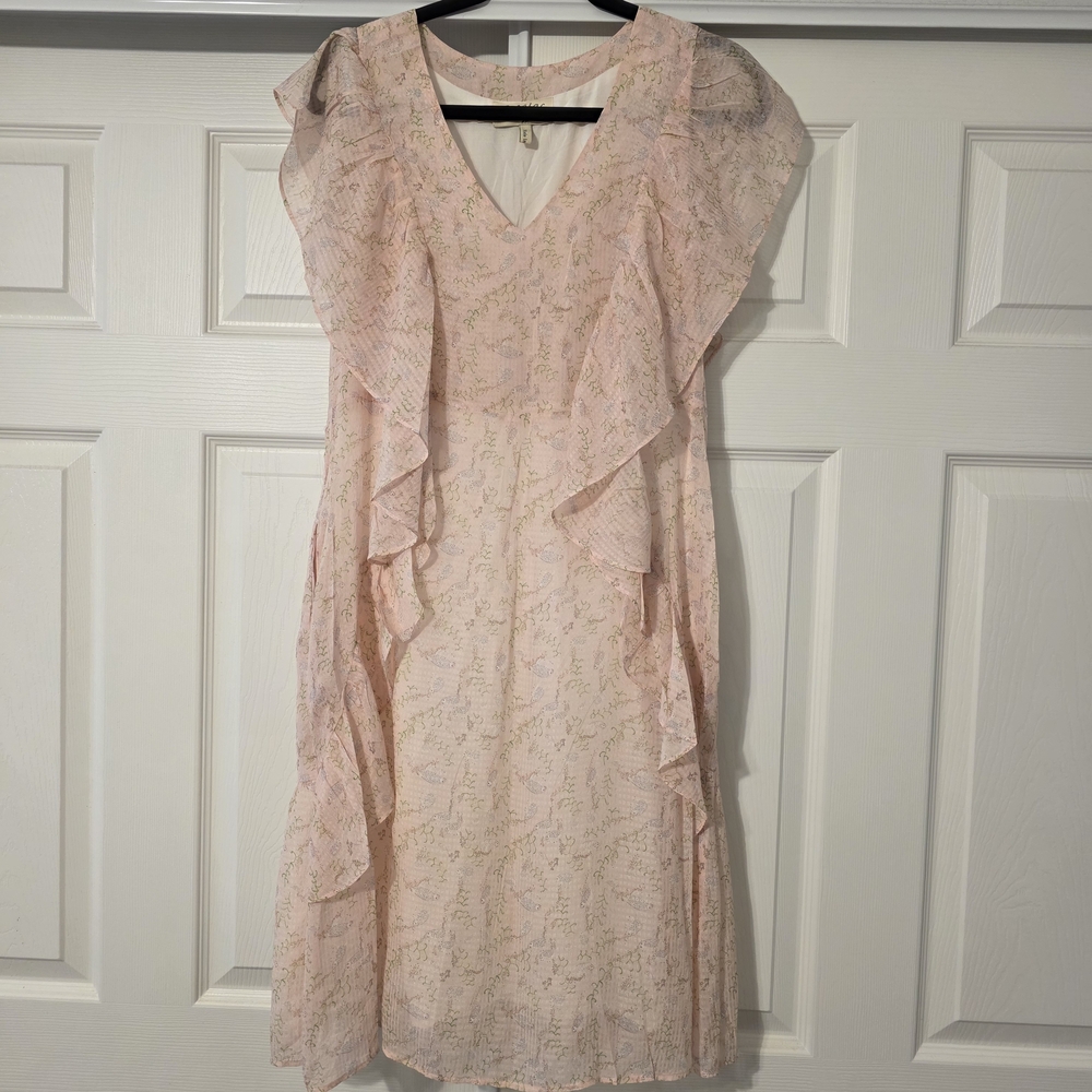 Elegant Pink Ruffle Dress